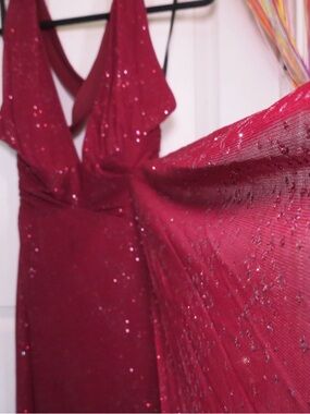 Sparkling Deep Red Formal Dress